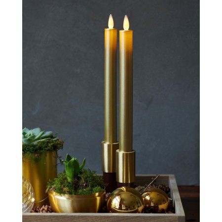 SIRIUS - SARA TALL GULD 2STK. Ø:2 H:25CM BEVÆGELIG FLAMME 
