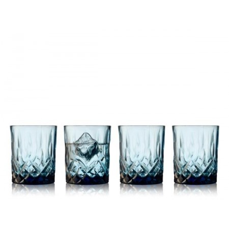 Lyngby Glas - Sorrento Whiskyglas - 4 stk - Blå
