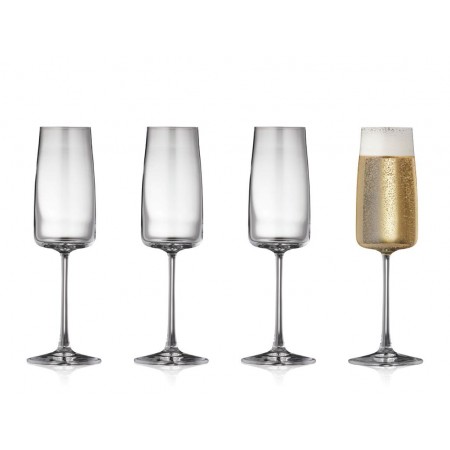 Lyngby - Krystal Zero Champagneglas 4 Stk. - 30 Cl