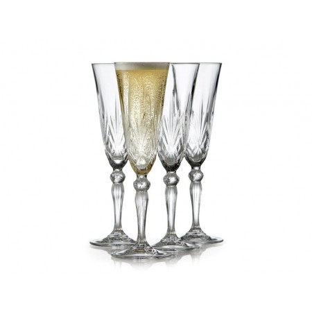 Lyngby Glas - Krystal Melodia Champagneglas - 16 Cl. 4 Stk. 