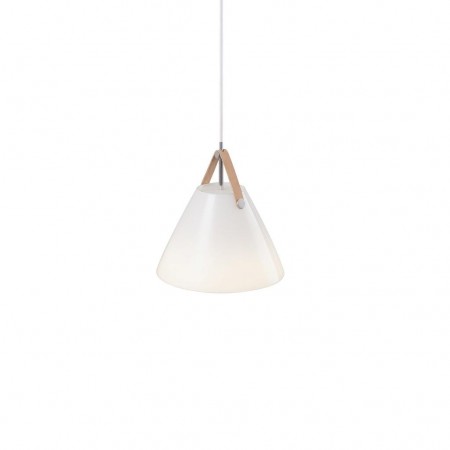 Nordlux - Strap Pendel Glas M/Læder - Opal Glas Ø 27 Cm.
