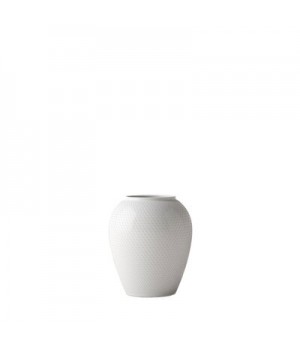 Lyngby - Rhombe Vase - H16,5 - Hvid