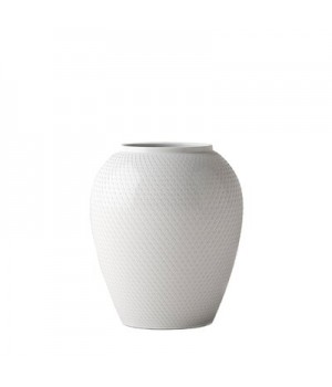Lyngby - Rhombe Vase - H25 - Hvid